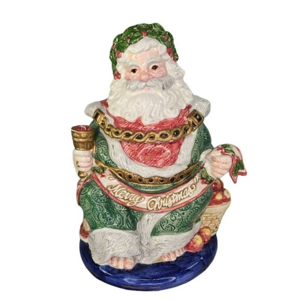 Fitz and Floyd Santa Cookie Jar Merry Christmas Treat 1993 Vintage READ